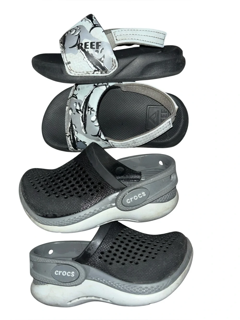 Bundle-Crocs Kids LiteRide 360 Clogs Reef slide sandals toddler size 7